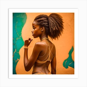 African Woman In Bikini Art Print