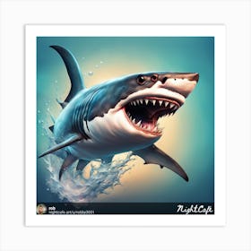 Shark In The Water Art Print