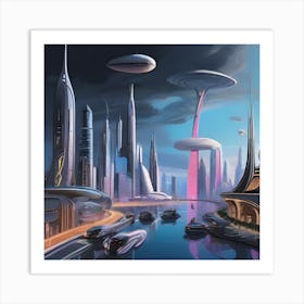 Futuristic City 4 Art Print