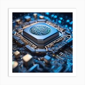 Artificial Intelligence Brain In Close Up Miki Asai Macro Photography Close Up Hyper Detailed Tr (27) Art Print