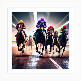 Horse Racing On The Track 3 Art Print