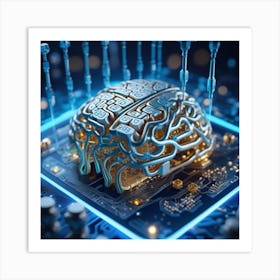 Artificial Intelligence Brain In Close Up Miki Asai Macro Photography Close Up Hyper Detailed Tr (25) Art Print