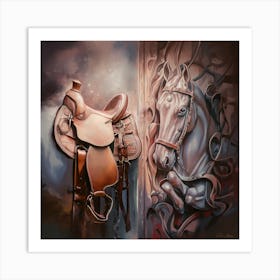 Horse And Saddle Art Print