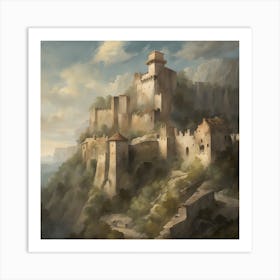 Castle On A Cliff Art Print