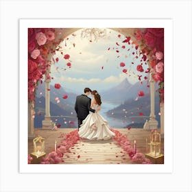 Bride And Groom Art Print