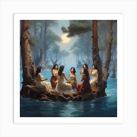 Women In The Woods Art Print