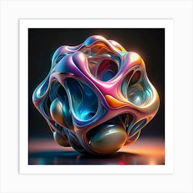 3d Abstract Colorful Object Art Print