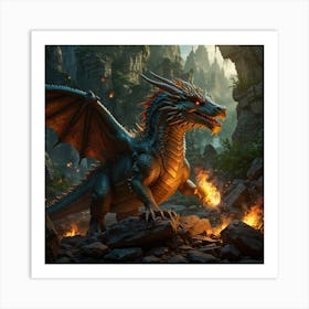 Dragon In A Forest Art Print