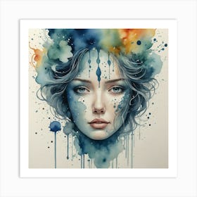 Watercolor Of A Woman 45 Art Print