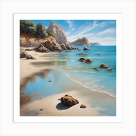 Turquoise Sea, Tidal Reflections Art Print