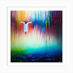 Jesus In The Rain Art Print