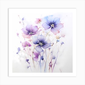 AI Delicate Blooms  Art Print