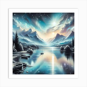 Lake At Night Art Print