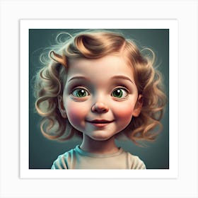 Portrait Of A Little Girl Art Print