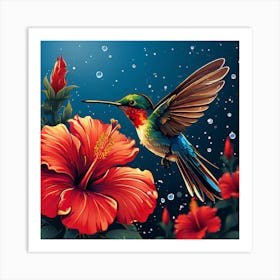 Hummingbird art print 2 Art Print