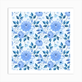 Watercolor Floral Pattern Art Print