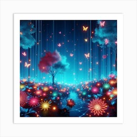 Forest At Night 9 Art Print