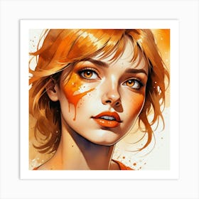 Orange Girl Art Print