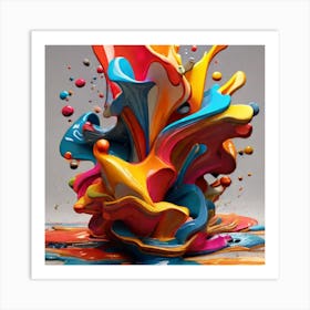 Colorful Splash 4 Art Print