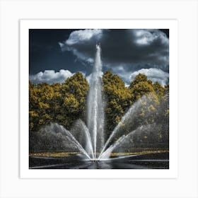 Fountain In The Park Art Print