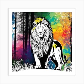 Lion In The Forest 26 Art Print