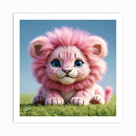 Pink Lion Art Print