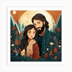 Jesus And Sarah Art Print