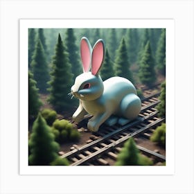 Rabbit On Tracks Art Print