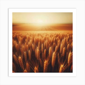 Under a Wide Golden Sky, a Vast Wheat Field Gently Waves in the Warm Summer Breeze, its Amber Waves Rippling Like a Sea of Plenty, a Testiment to the Beauty and Abundance of Nature's Harvest, a Symbol of Hope and Prosperity for All. Art Print