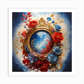 Frame Of Flowers Art Print