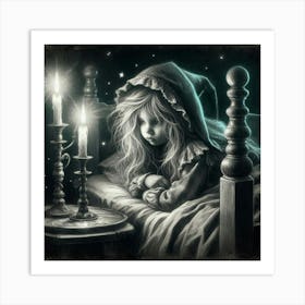 Little Girl In Bed 1 Art Print