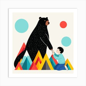 Bear With A Child 9 Art Print