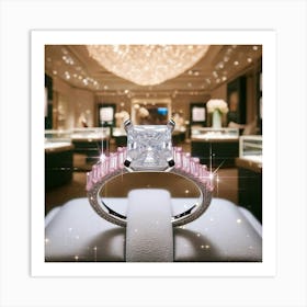 Pink Diamond Engagement Ring 2 Art Print