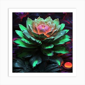 Default Neon Bloom Green Art Print 2 Art Print