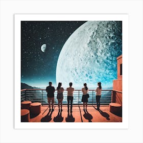 People Looking At The Moon 1 Art Print