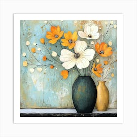 Flowers and Pottery Art Print