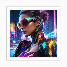 Futuristic Girl Art Print