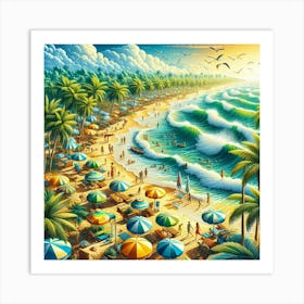 Sunset On The Beach 2 Art Print