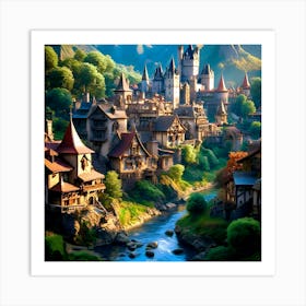 Fairytale Village Art Print