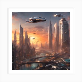 Futuristic Cityscape Art Print