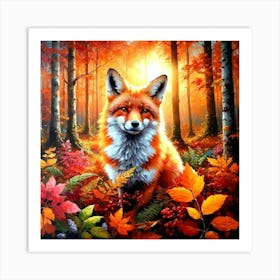 Fox In The Forest Art Print