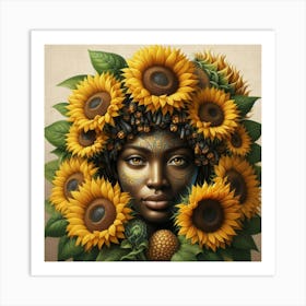 Sunflower Girl 2 Art Print