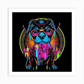 Hip Hop Dog Art Print