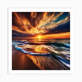 Sunset On The Beach 530 Art Print