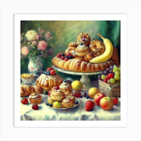 Fruit And Pastries 1 Art Print