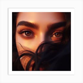 Close Up Of A Woman'S Eyes 1 Art Print