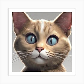 Cat With Blue Eyes Art Print