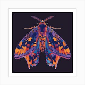 Moth on black Art Print