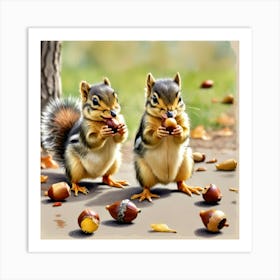 Chipmunks 4 Art Print