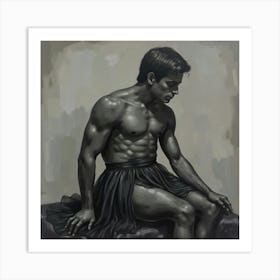 Muscular Man vintage Art Print